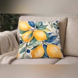 ✈️ TRIP2-75 Lemon’s Mediterranean vibe pillow cover